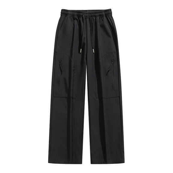 USNSM Men's Sweatpants Quick Dry Jogger Hiking Pants Loose Comfort Breathable Zipper Pockets Athletic Pants for Gym Running Workout Black XL