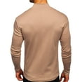 thumbnail image 1 of USNSM Men's T-Shirt Fall Winter Casual Thickened Slim Fit Warm Base Shirt Stand Collar Long Sleeve Pullover Khaki 2XL, 1 of 3