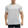 thumbnail image 1 of USNSM Men's T-Shirts Soft Lightweight Short Sleeve Tee Solid Color Crew Neck Moisture Wicking Shirt for Casual Running Workout White M, 1 of 3