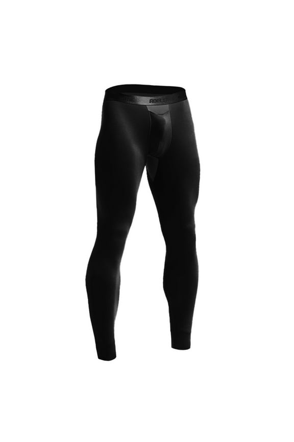 Men's Thermal Underwear Pants Ice Silk Mesh Breathable Keep Warm Bottoms Long Pants Underwear Black XXXL