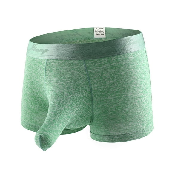 USNSM Men's Trunks Underwear Breathable Modal Trunks Underwear Boxer Briefs Separate Pouch Green L