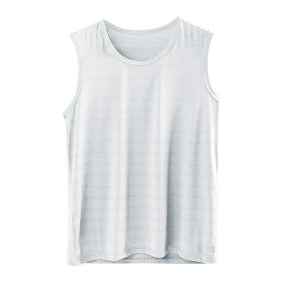 USNSM Men's UPF 50  Tank Top Quick Dry Summer Workout Muscle Sleeveless Shirts for Swim Beach Bodybuilding White XL