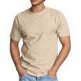 thumbnail image 1 of USNSM Men's Ultra Soft T-Shirt Curve Hem Lightweight Breathable Comfortable Cooling Short Sleeve Casual Basic Tee Shirt Beige XL, 1 of 9