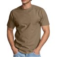 thumbnail image 1 of USNSM Men's Ultra Soft T-Shirt Curve Hem Lightweight Breathable Comfortable Cooling Short Sleeve Casual Basic Tee Shirt Brown XXL, 1 of 8
