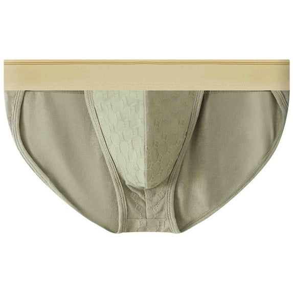 USNSM Men‘s Underwear Cotton Soft Breathable Comfortable Bulge Low Rise String Bikini Briefs Green L