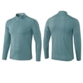 thumbnail image 1 of USNSM Men's Winter Fitness Sports Long Sleeved Quick-Dry Running Training Shirts with Half Zipper Slim Pullover Sweatshirt Green M, 1 of 8