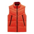 thumbnail image 1 of USNSM Men's Winter Warm Outdoor Padded Puffer Vest Thick Fleece Lined Lightweight Comfortable Solid Color Sleeveless Jacket Orange S, 1 of 3