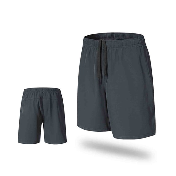 USNSM Men's Workout Running Shorts 7 Inch Lightweight Athletic Shorts with Zipper Pockets No Liner Quick Dry Gym Active Shorts Gray S