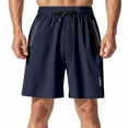 thumbnail image 1 of USNSM Men's Workout Running Shorts 7 Inch Lightweight Athletic with Zipper Pockets No Liner Quick-Dry Gym Active Shorts Navy L, 1 of 9