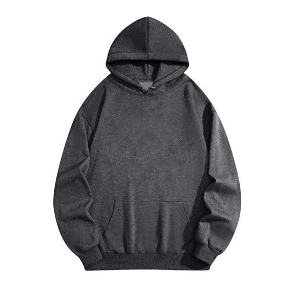 USNSM Men's and Women's Sweatshirt Lightweight Long Sleeve Casual Solid Color Pullover Hooded Padded Sweatshirt Tops Gray XL