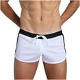 thumbnail image 1 of USNSM Mens 3" Workout Running Shorts Solid Color Lithe Mesh Drawstring Underwear Bodybuilding Gym Quick Dry Athletic Shorts White L, 1 of 3