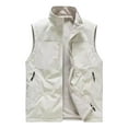 thumbnail image 1 of USNSM Mens Big and Tall Lightweight Vest Outdoor Warm Fleece Vest Utility Sleeveless Jackets Hiking Travel Photo Vest Beige XXL, 1 of 9