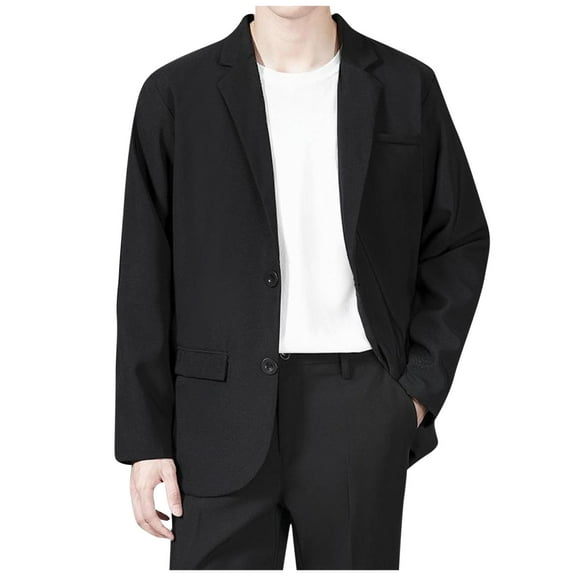 USNSM Mens Blazer Solid Color Suit Sport Coat Lightweight Business Casual Blazers Two Buttons Travel Spring Summer Jackets Black XL