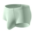 thumbnail image 1 of USNSM Mens Bulge Enhancing Trunks Underwear Soft Breathable Ice Silk Boxer Briefs with Pouch for Balls Green M, 1 of 5