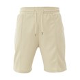 thumbnail image 1 of USNSM Mens Casual 9 Inch Shorts Summer Beach Linen Shorts Lightweight Drawstring Elastic Waist Solid Color Shorts with Pockets Khaki XXL, 1 of 1