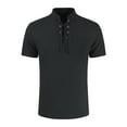 thumbnail image 1 of USNSM Mens Casual Henley Shirts Cotton Lace Up Short Sleeve Summer Beach Hippie V Neck Top Vintage Shirt Black XL, 1 of 2