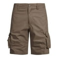 thumbnail image 1 of USNSM Mens Casual Solid Color Cargo Cotton Shorts Button Waist Athletic Workout Gym Jogger Shorts with Pockets Brown 33, 1 of 5