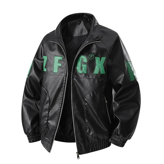 USNSM Mens Color Blocked Motorcycle Suit Waterproof Jackets Windproof Color Blocked Outwear Jacket Fall Winter for Men Black M