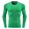 thumbnail image 1 of USNSM Mens Compression Shirt Long Sleeve Workout Athletic T-Shirt Quick Dry Base Undershirts Crew Neck Stretchy Gym Tops Green S, 1 of 2