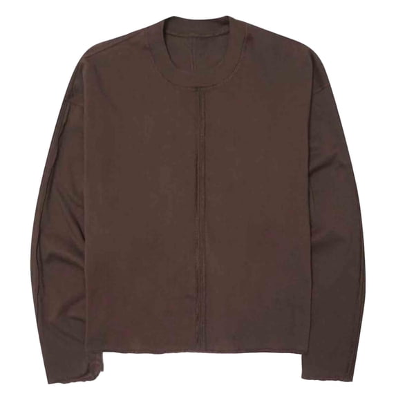 USNSM Mens Crewneck Sweatshirt Solid Color Casual Loose Long Sleeve Lightweight Fashion Basic Pullover Sweatshirt Brown S