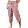 thumbnail image 1 of USNSM Mens Elastic Waist Drawstring Pocket Capri Pants Yoga Beach Baggy 3/4 Shorts Pants Outdoor Casual Pants Pink XXXL, 1 of 7