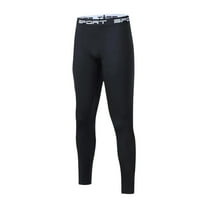 USNSM Mens Fleece Warm Pants Compression Leggings Workout Tights Quick Dry Athletic Base Layer Pants for Sports and Fitness Black XL