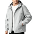 thumbnail image 1 of USNSM Mens Fleece Zipper Jacket Lightweight Insulated Water Resistant Windbreaker Hooded Fall Winter Jackets for Golf Casual Gray XL, 1 of 8