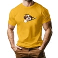 thumbnail image 1 of USNSM Mens Funny 3D Printed T-Shirt Cute Graphic Tee Shirts Short Sleeve Crew Neck Casual Tops Yellow M, 1 of 5