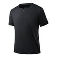 thumbnail image 1 of USNSM Mens Golf Shirts Henley Quick Dry Summer Solid Color Round Neck Shirt Casual Short Sleeve Moisture Wicking T Shirts Black XXXL, 1 of 8