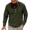 thumbnail image 1 of USNSM Mens Henley Long Sleeve Shirts Cotton Pocket Button T Shirts Casual Lightweight Plain Tops Fall Basic Tee Green XXXL, 1 of 7