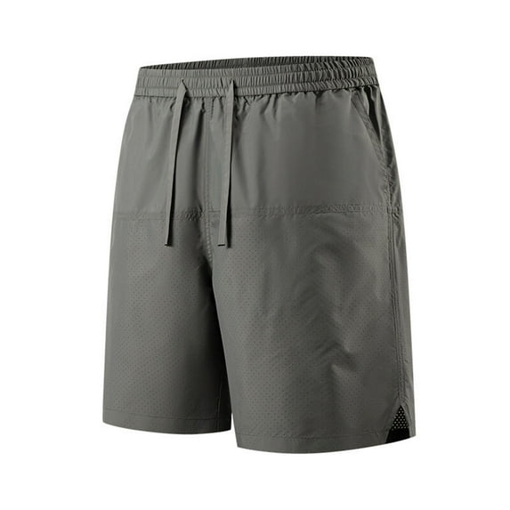 USNSM Mens Ice Silk Shorts Casual Elastic Waist Drawstring Summer Breathable Comfortable Short 7 inch Inseam with Pockets Green L