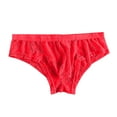 thumbnail image 1 of USNSM Mens Lace Transparent Briefs Low Waist Ice Silk Soft Breathable Comfortable U Convex Underwear Red XXL, 1 of 2
