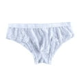 thumbnail image 1 of USNSM Mens Lace Transparent Briefs Low Waist Ice Silk Soft Breathable Comfortable U Convex Underwear White XL, 1 of 2