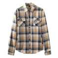thumbnail image 1 of USNSM Mens Long Sleeve Flannel Shirts Thermal Padded Work Shirt Fleece Lined Heavyweight Plaid Quilted Warm Shirt Jacket Yellow S, 1 of 9