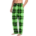 thumbnail image 1 of USNSM Mens Plaid Print Pajama Pants Sleepwear Soft Pjs Bottoms Sleep Lounge Long Pant with Drawstring Trousers with Pockets Green S, 1 of 6