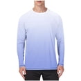 thumbnail image 1 of USNSM Mens Plus Size Gradient Printed Shirts UPF 50+ Rash Guard Long Sleeve Sun UV Protection Beach Shirts Pullover T-Shirt Purple M, 1 of 5