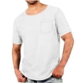 thumbnail image 1 of USNSM Mens Plus Size T-Shirts Cotton Short Sleeve Pocket Tee Shirt Casual Crew Neck Moisture Wicking Soft Basic Top Shirts White M, 1 of 7