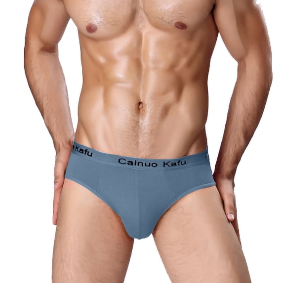 USNSM Mens Pouch Trunks Separate Big Enhance Underwear Briefs Comfy Mid-Rise Pouch Bikini Brief Boxer Briefs Blue XL