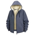 thumbnail image 1 of USNSM Mens Sherpa Hoodie Jacket Fleece Lined Full Zip Warm Hooded Sweatshirts Winter Zipper Sweater Thick Hoodie Coat Blue XXL, 1 of 4