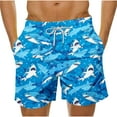 thumbnail image 1 of USNSM Mens Short Swim Trunks 5 Inch Inseam Beach Shorts with Pockets Quick Dry Bathing Suits Fashion Print Hawaiian Swimsuits Multicolor L, 1 of 5