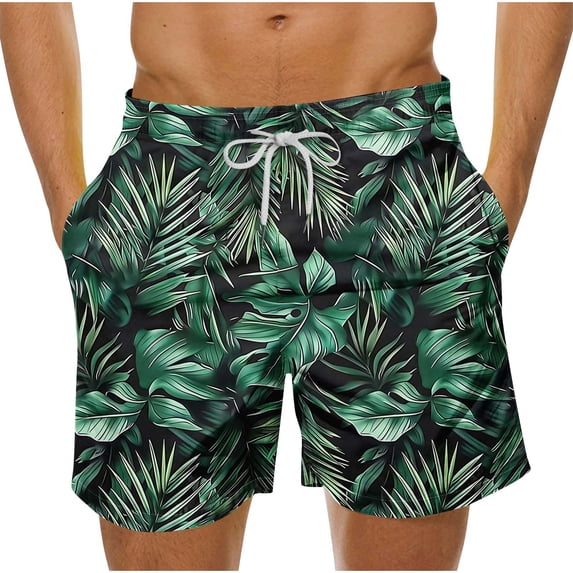 USNSM Mens Short Swim Trunks 5 Inch Inseam Beach Shorts with Pockets Quick Dry Bathing Suits Fashion Print Hawaiian Swimsuits Multicolor XXXXXL
