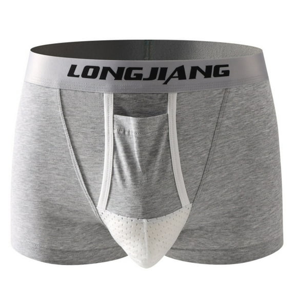 USNSM Mens Silky Underwear Seamless Stretchable Boxer Briefs Breathable Ice Silk Boxer Briefs Gray XL