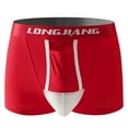 thumbnail image 1 of USNSM Mens Silky Underwear Seamless Stretchable Boxer Briefs Breathable Ice Silk Boxer Briefs Red L, 1 of 6