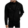 thumbnail image 1 of USNSM Mens Solid Color Casual Fashion Trench Coat Notched Collar Single Breasted Peacoat Winter Overcoat With Pockets Black S, 1 of 4