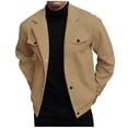 thumbnail image 1 of USNSM Mens Solid Color Casual Fashion Trench Coat Notched Collar Single Breasted Peacoat Winter Overcoat With Pockets Yellow XXL, 1 of 7