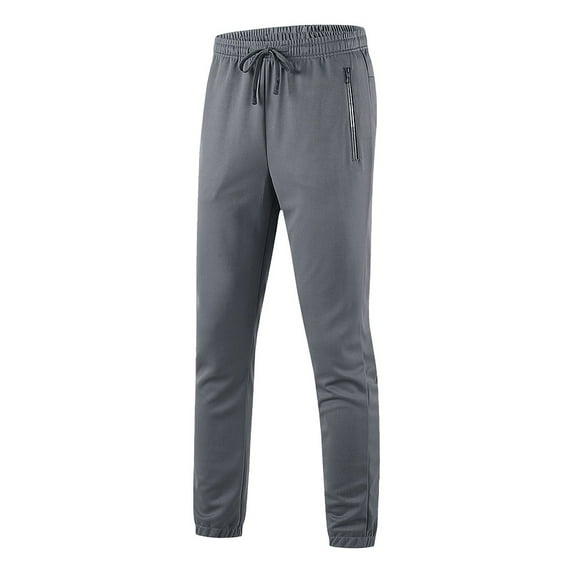 USNSM Mens Solid Color Casual Sports Pants Drawstring Lightweight Athletic Joggers Small Leg Pants Workout Sweatpants with Pockets Gray S