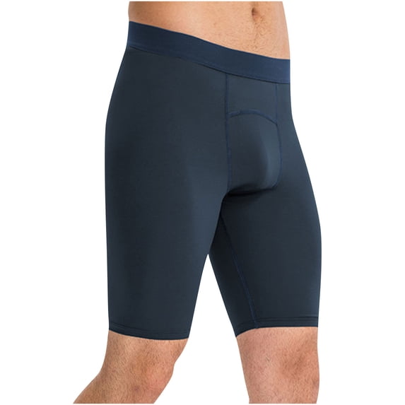 USNSM Mens Solid Color Fitness Training Shorts with Zip Pocket Cool Running Compression Underwear Athletic Workout Shorts Navy XXL