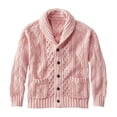 thumbnail image 1 of USNSM Mens Solid Color Shawl Collar Cardigan Sweater Cable Knit Button Down Long Sleeve Casual Knitwear with Pockets Pink XL, 1 of 5