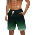 thumbnail image 1 of USNSM Mens Summer Elastic Waist Drawstring Stretch Swim Shorts Quick Drying Pant Plus Size Holiday Shorts Fashion Print Beach Shorts with Pocket Green XXXXXL, 1 of 5