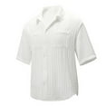thumbnail image 1 of USNSM Mens Summer Shirts Casual Short Sleeve Button Down Shirt Textured Beach Hawaiian Wedding Shirts with Pocket White XL, 1 of 9